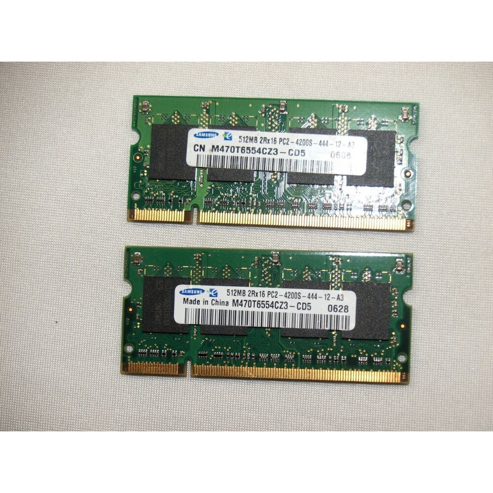 SAMSUNG Laptop 1GB=2x512mb DDR2 RAM Memory Sticks PC2-4200S-444-12-A3 PC4200 OEM